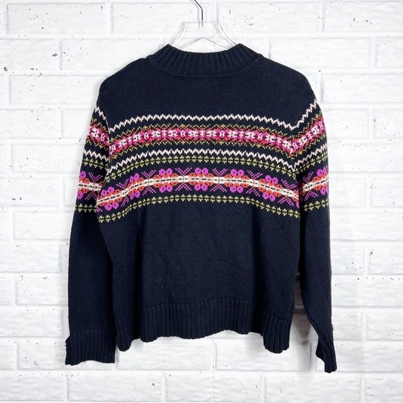 Vintage TIARA Black fair Isle Button up sweater cardigan - Picture 5 of 7